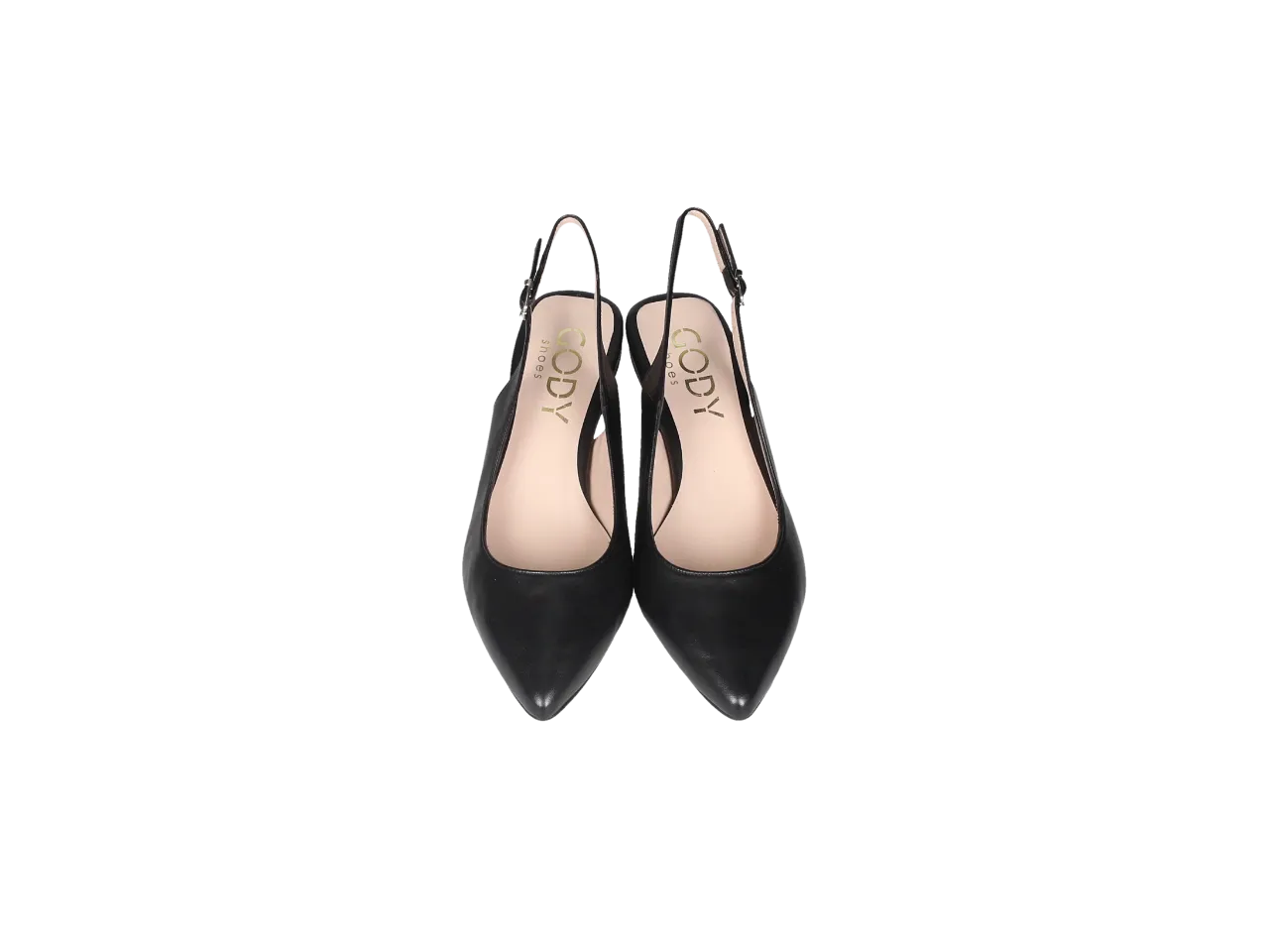 Zapato Piel Negro Talon Abierto