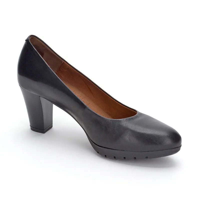 Zapatos De Salón Mujer Piel Tacón Medio Muy Cómodos 2220W Negro, de Desireé
