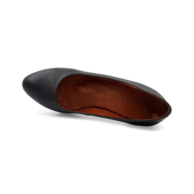 Zapatos De Salón Mujer Piel Tacón Medio Muy Cómodos 2220W Negro, de Desireé