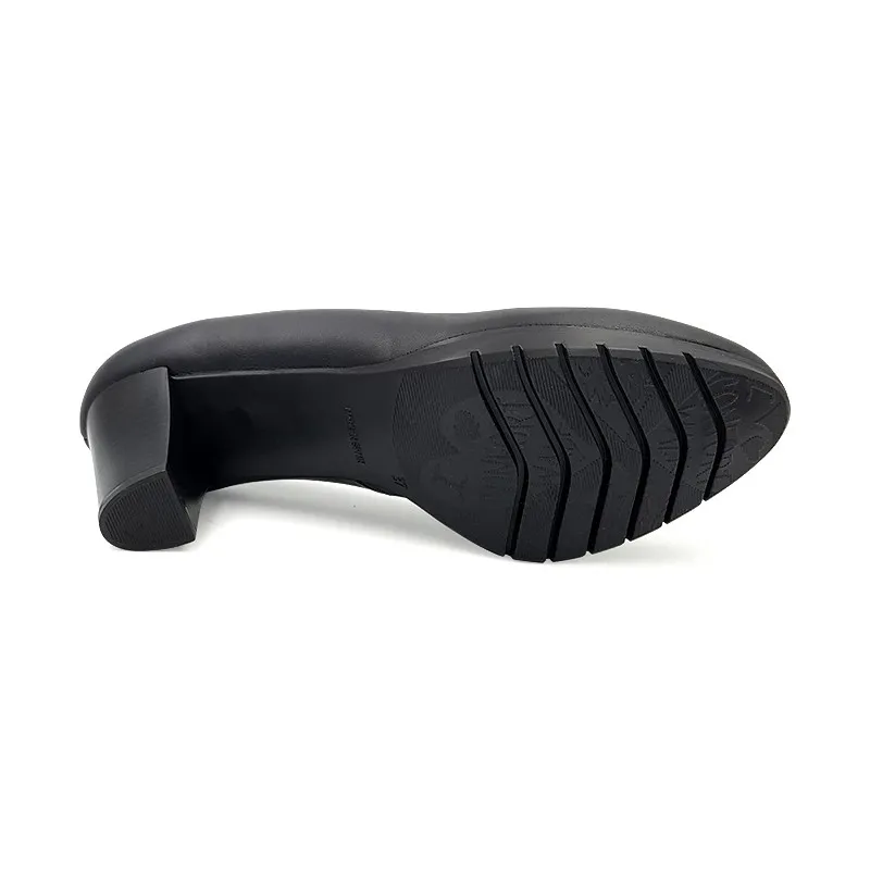 Zapatos De Salón Mujer Piel Tacón Medio Muy Cómodos 2220W Negro, de Desireé