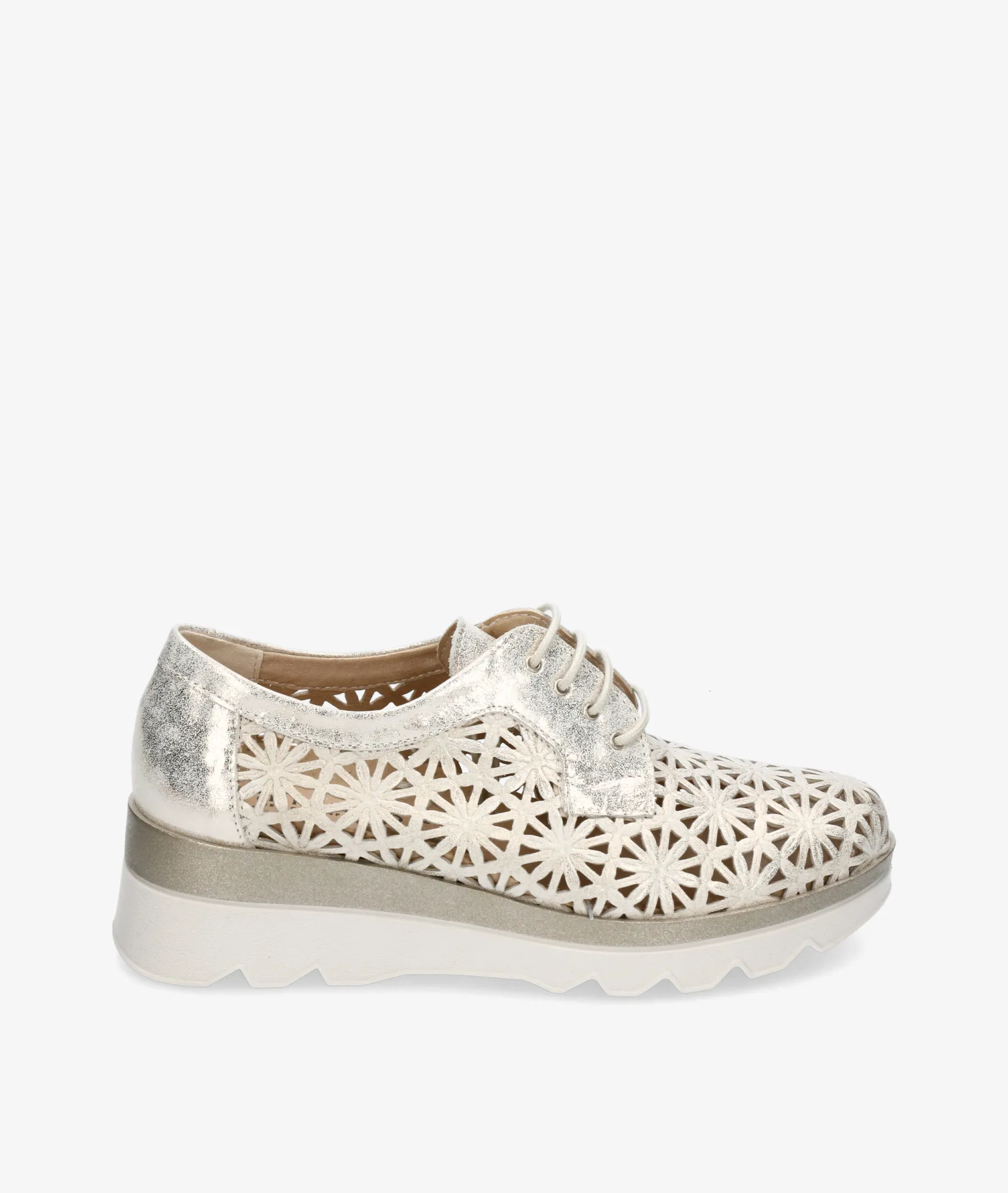 Zapatos de tacón bajo Pitillos 5633 en platino