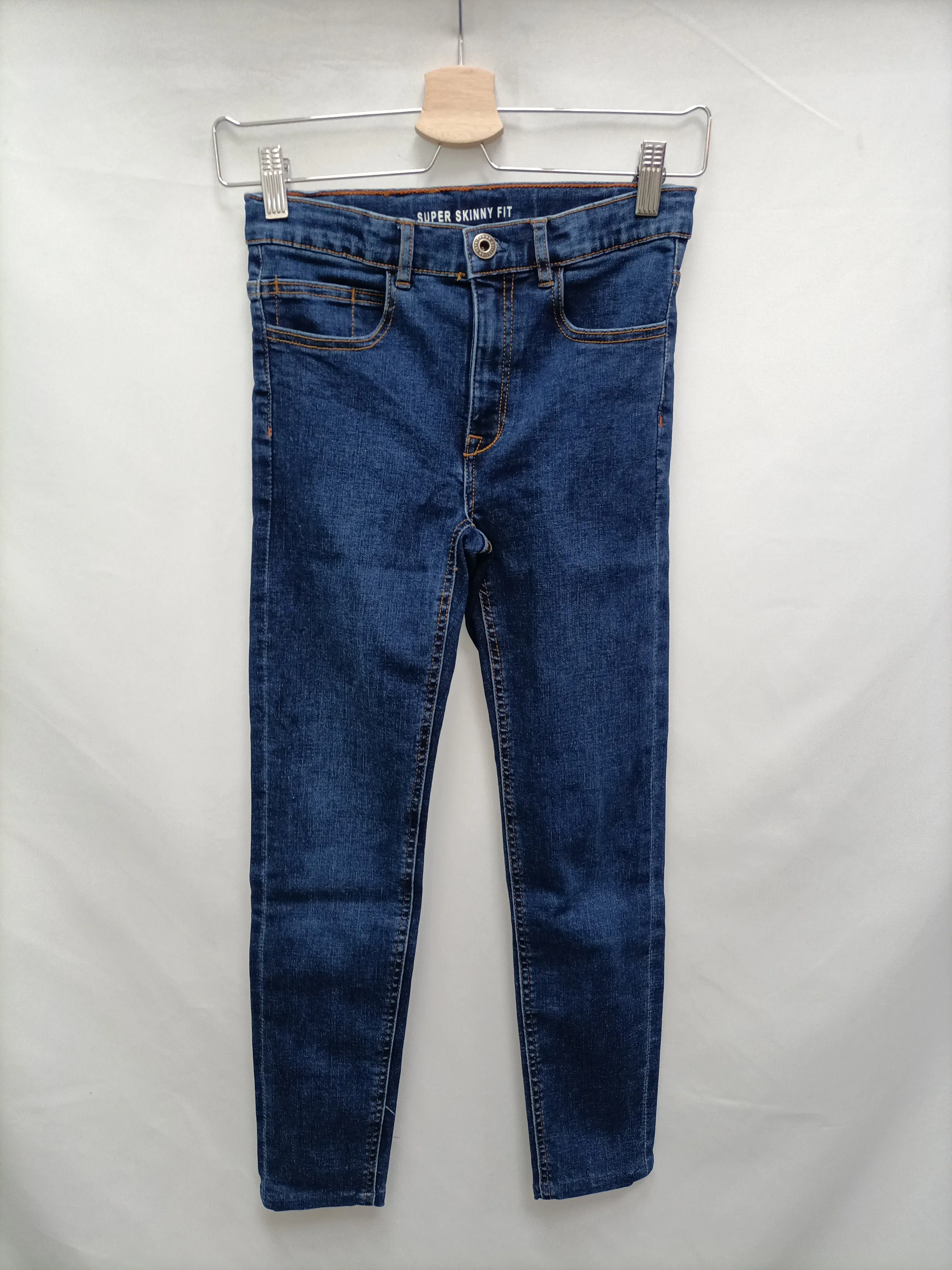 ZARA. Pantalones denim oscuro T.11/12